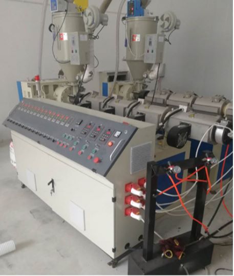Linea di produzione di estrusione del tubo a doppia parete di aria fresca da 75-90 mm